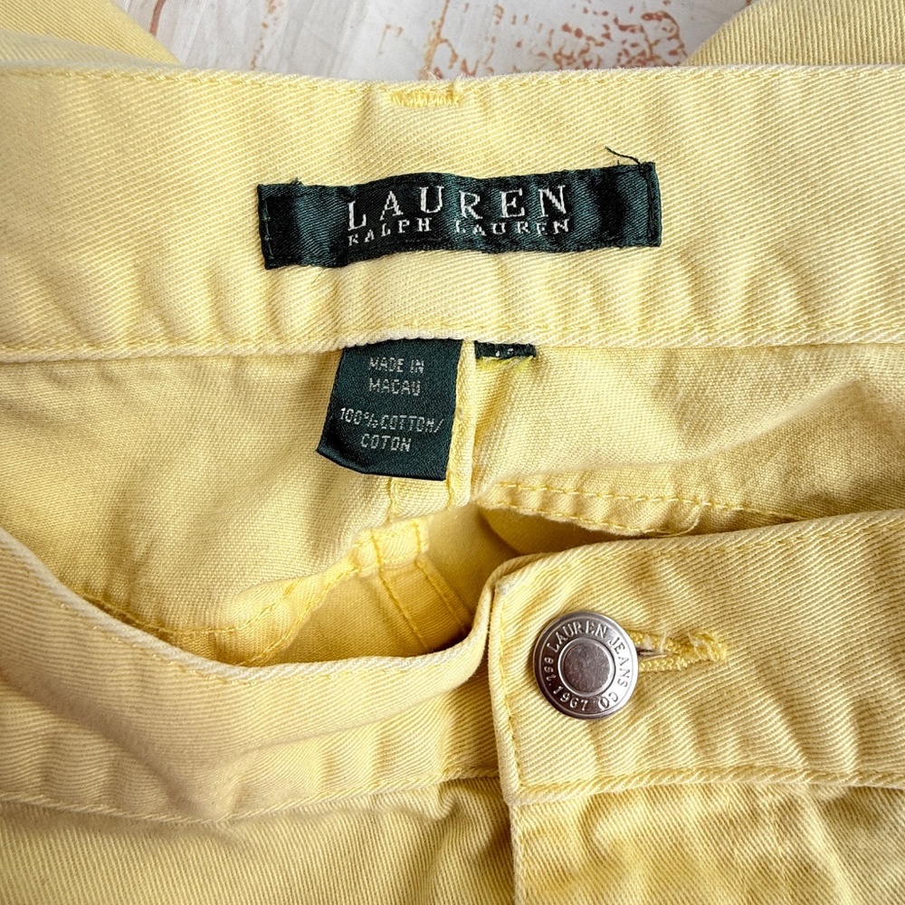 Lauren Ralph Lauren | Yellow Mid-Calf/Croppedโ Pants | Cotton | Size Tag Removed - Picture 5 of 10